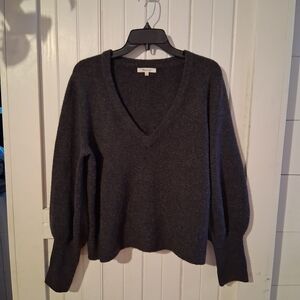 Madewell Dark Gray V-Neck Sweater
